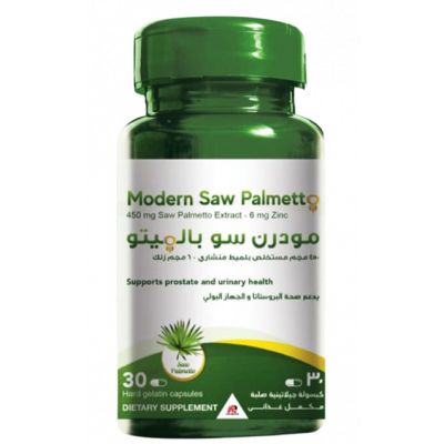 MODERN SAW PALMETTO DIETARY SUPPLEMENT FOR MEN HEALTH ( SAW PALMETTO 450 MG + ZINC 6 MG ) 30 HARD GELATIN CAPSULES